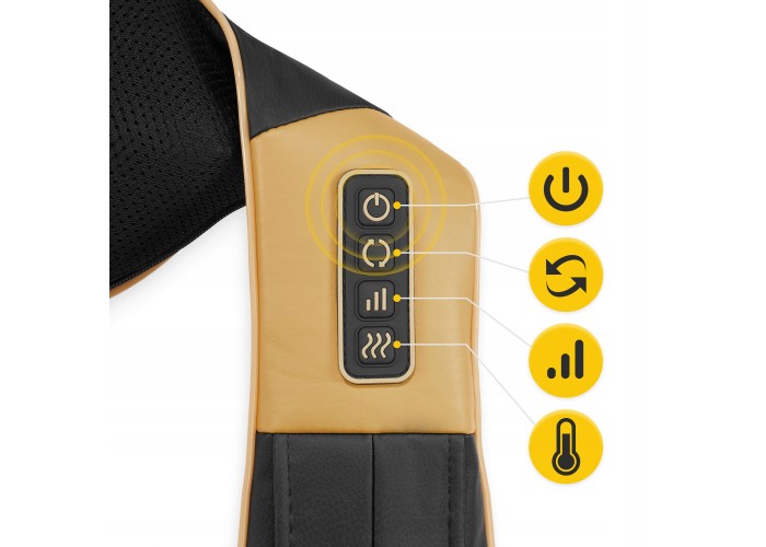 Накидка-масажер 4FIZJO Shiatsu Ultra+ для шиї та спини, акумуляторний 4FJ0566 Black/Gold
