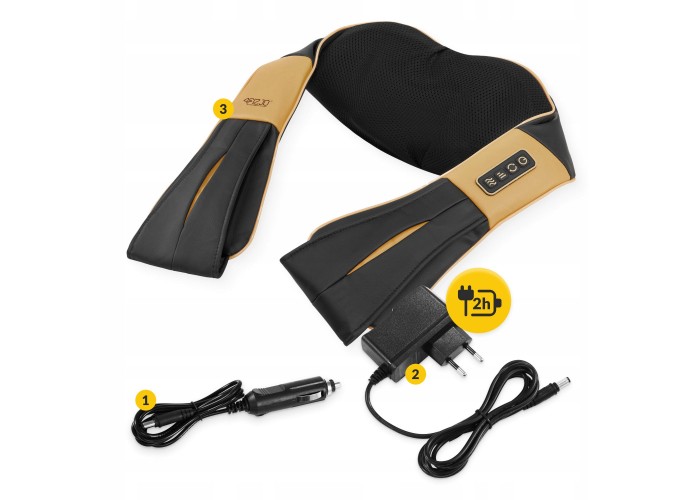 Накидка-масажер 4FIZJO Shiatsu Ultra+ для шиї та спини, акумуляторний 4FJ0566 Black/Gold
