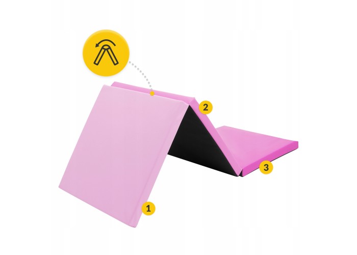 Мат гімнастичний складний 4FIZJO 180 x 60 x 5 см 4FJ0572 Pink/Light Pink