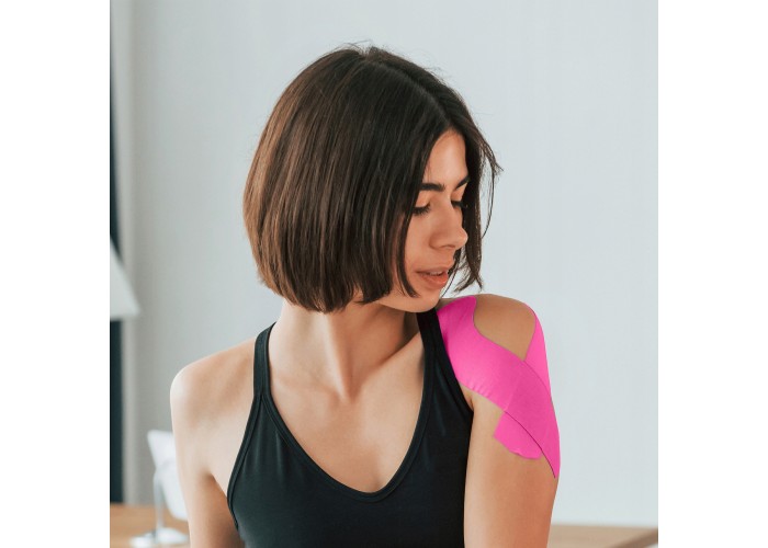 Стрічка кінезіологічна (кінезіо тейп) 4FIZJO 5 см x 5 м 4FJ0540 Pink