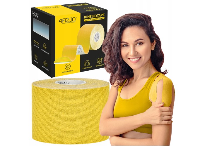 Стрічка кінезіологічна (кінезіо тейп) 4FIZJO 5 см x 5 м 4FJ0542 Yellow