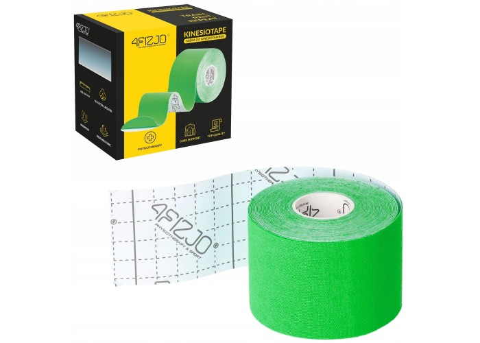Стрічка кінезіологічна (кінезіо тейп) 4FIZJO 5 см x 5 м 4FJ0543 Green