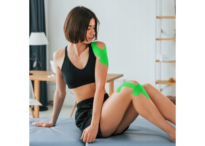 Стрічка кінезіологічна (кінезіо тейп) 4FIZJO 5 см x 5 м 4FJ0543 Green