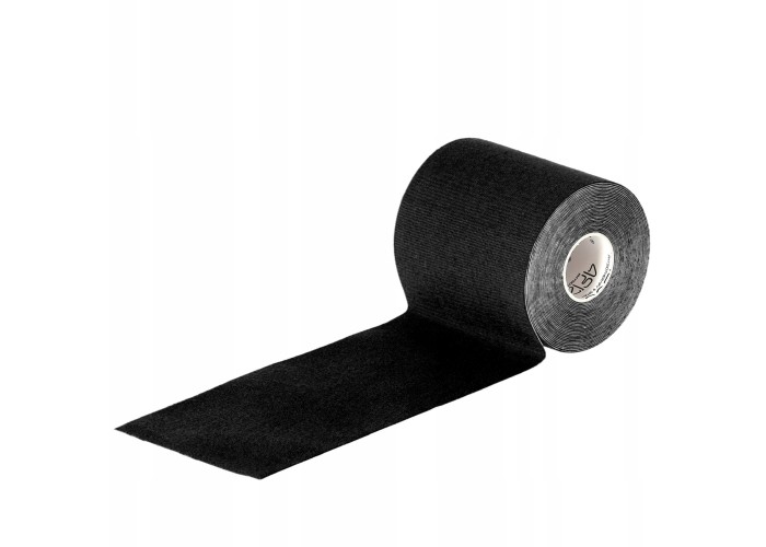 Стрічка кінезіологічна (кінезіо тейп) 4FIZJO 7.5 см x 5 м 4FJ0546 Black