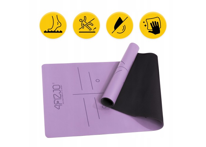 Килимок (мат) спортивний 4FIZJO PU 183 x 68 x 0.4 см для йоги та фітнесу 4FJ0589 Violet
