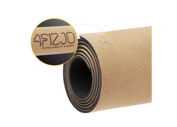 Килимок (мат) спортивний 4FIZJO Cork 183 x 61 x 0.4 см для йоги та фітнесу 4FJ0590