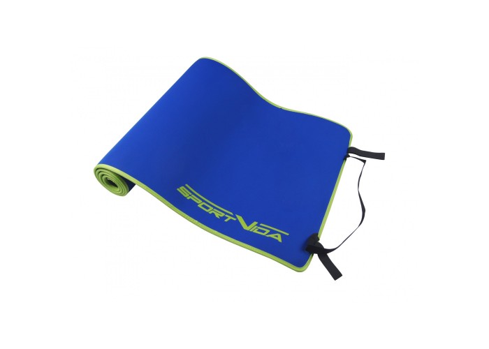 Коврик (мат) для йоги та фітнесу SportVida Neopren 6 мм SV-HK0038 Blue