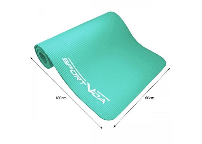 Килимок (мат) спортивний SportVida NBR 180 x 60 x 1 см для йоги та фітнесу SV-HK0067 Mint