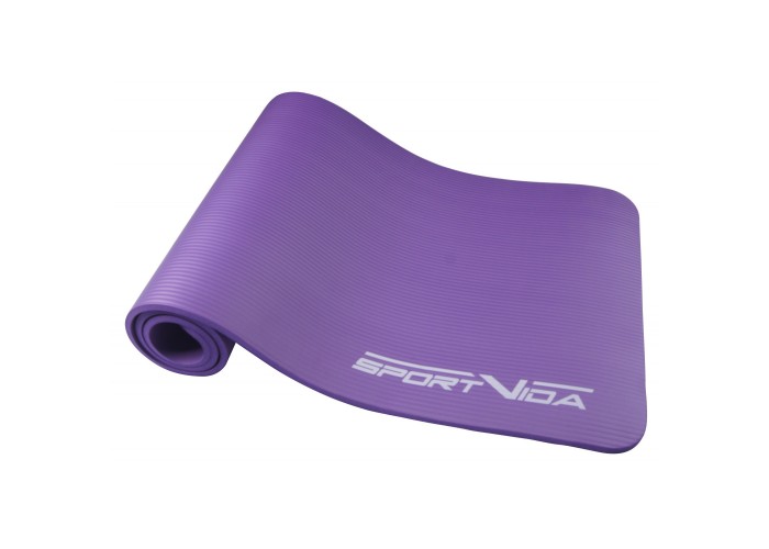 Килимок (мат) спортивний SportVida NBR 180 x 60 x 1 см для йоги та фітнесу SV-HK0068 Violet