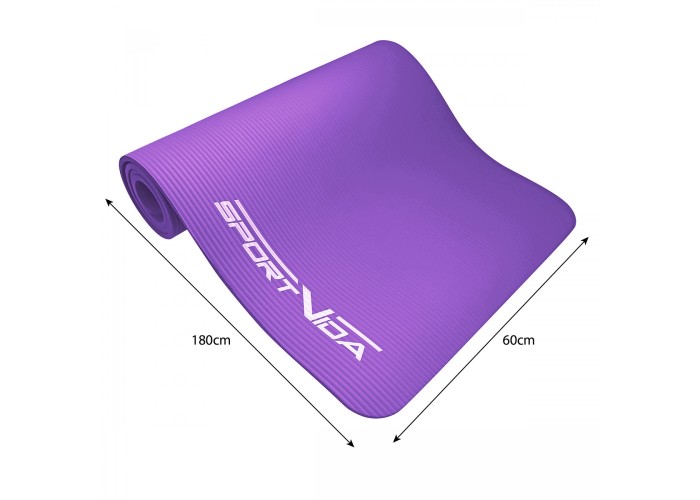 Килимок (мат) спортивний SportVida NBR 180 x 60 x 1 см для йоги та фітнесу SV-HK0068 Violet
