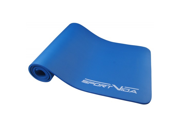 Килимок (мат) спортивний SportVida NBR 180 x 60 x 1 см для йоги та фітнесу SV-HK0069 Blue