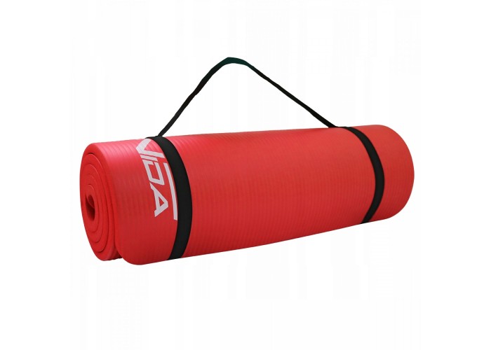 Килимок (мат) спортивний SportVida NBR 180 x 60 x 1.5 см для йоги та фітнесу SV-HK0073 Red