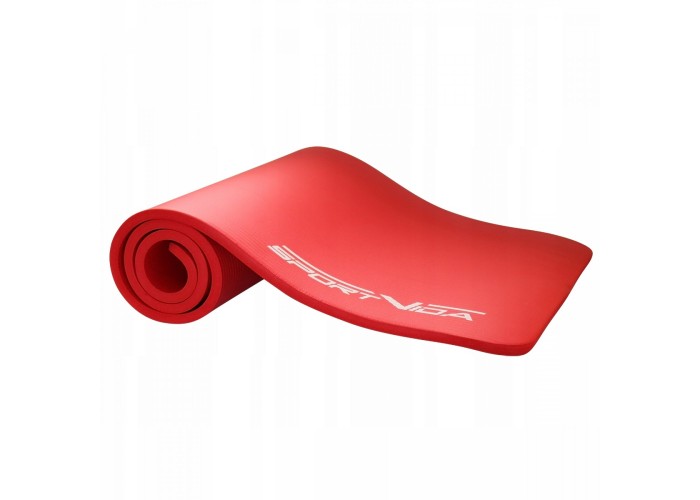 Килимок (мат) спортивний SportVida NBR 180 x 60 x 1.5 см для йоги та фітнесу SV-HK0073 Red