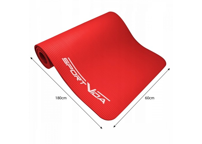 Килимок (мат) спортивний SportVida NBR 180 x 60 x 1.5 см для йоги та фітнесу SV-HK0073 Red