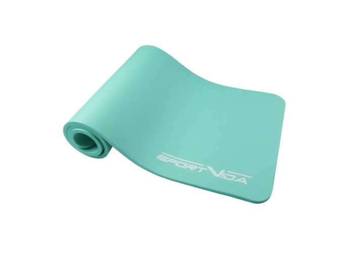 Килимок (мат) спортивний SportVida NBR 180 x 60 x 1.5 см для йоги та фітнесу SV-HK0074 Mint