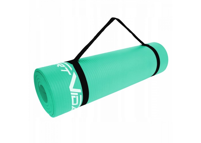 Килимок (мат) спортивний SportVida NBR 180 x 60 x 1.5 см для йоги та фітнесу SV-HK0074 Mint