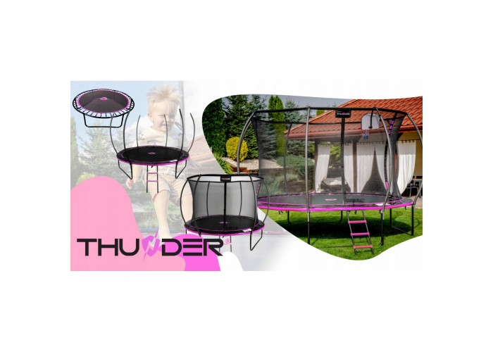 Батут із внутрішньою сіткою THUNDER Inside Ultra 16FT 490 см Black/Pink
