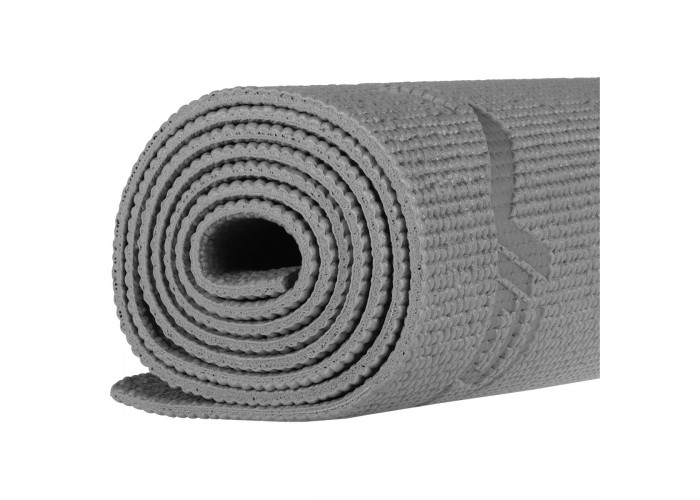 Килимок спортивний SportVida PVC 6 мм для йоги та фітнесу SV-HK0054 Grey