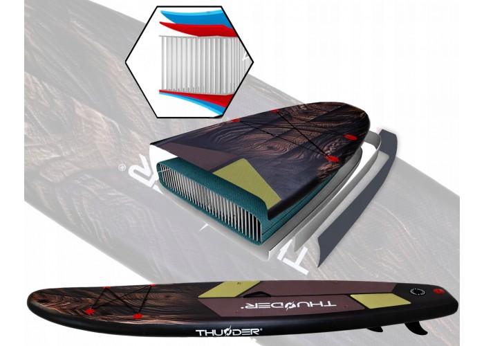 Надувна SUP дошка THUNDER Wood 320 см з веслом