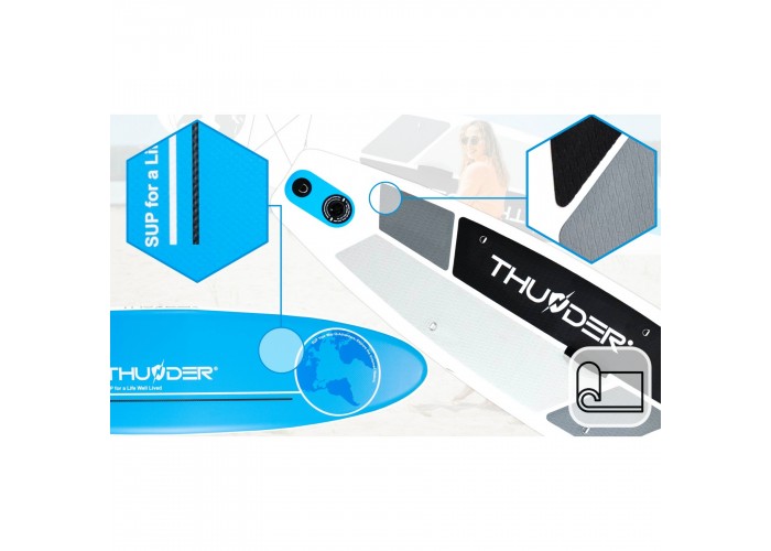 Надувна SUP дошка THUNDER Planet 320 см з веслом Blue