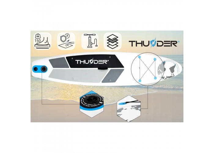 Надувна SUP дошка THUNDER Planet 320 см з веслом Blue