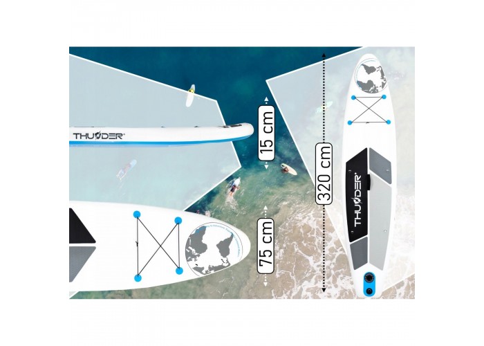 Надувна SUP дошка THUNDER Planet 320 см з веслом Blue
