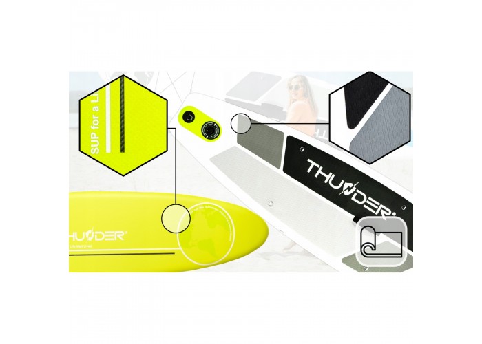 Надувна SUP дошка THUNDER Planet 320 см з веслом Lime
