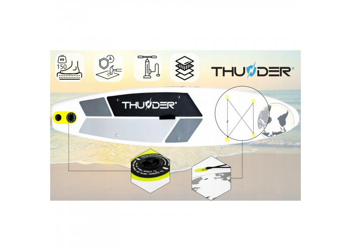 Надувна SUP дошка THUNDER Planet 320 см з веслом Lime