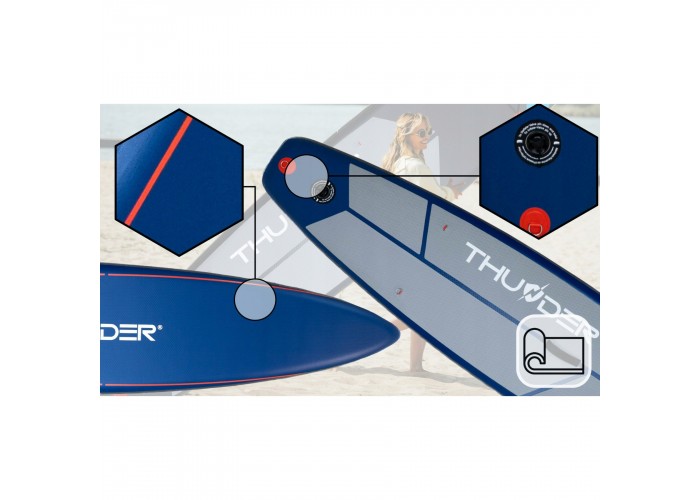 Надувна SUP дошка THUNDER Steel 365 см з веслом Red