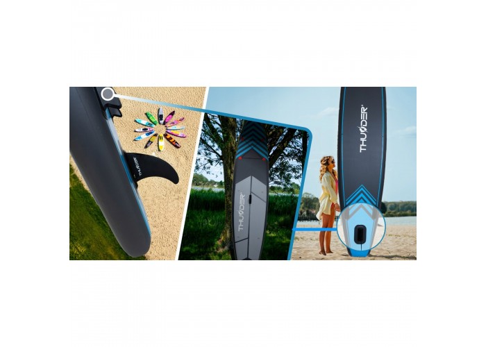 Надувна SUP дошка THUNDER Steel 365 см з веслом Blue