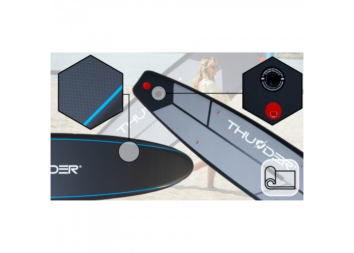 Надувна SUP дошка THUNDER Steel 365 см з веслом Blue