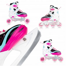 Роликові ковзани SportVida 4 в 1 SV-LG0033 Size 39-42 White/Pink/Blue