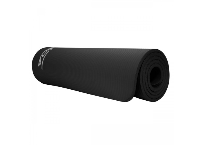 Килимок (мат) спортивний SportVida NBR 180 x 60 x 1 см для йоги та фітнесу SV-HK0166 Black