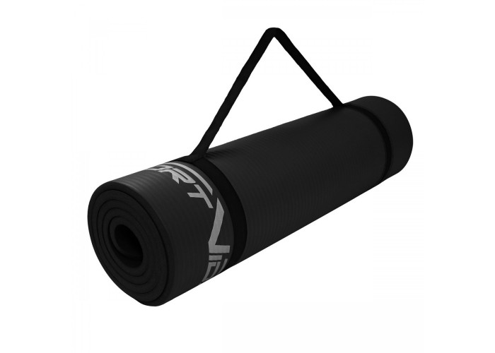 Килимок (мат) спортивний SportVida NBR 180 x 60 x 1 см для йоги та фітнесу SV-HK0166 Black