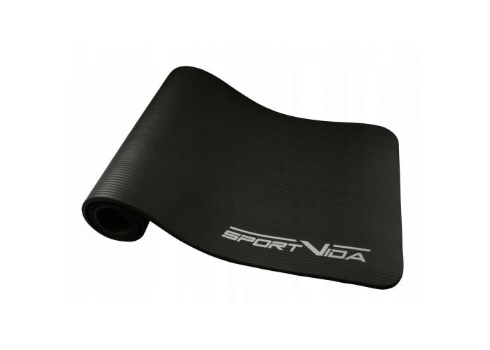 Килимок (мат) спортивний SportVida NBR 180 x 60 x 1.5 см для йоги та фітнесу SV-HK0167 Black