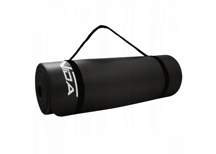 Килимок (мат) спортивний SportVida NBR 180 x 60 x 1.5 см для йоги та фітнесу SV-HK0167 Black