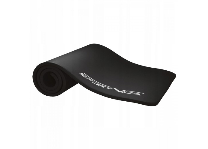 Килимок (мат) спортивний SportVida NBR 180 x 60 x 1.5 см для йоги та фітнесу SV-HK0167 Black