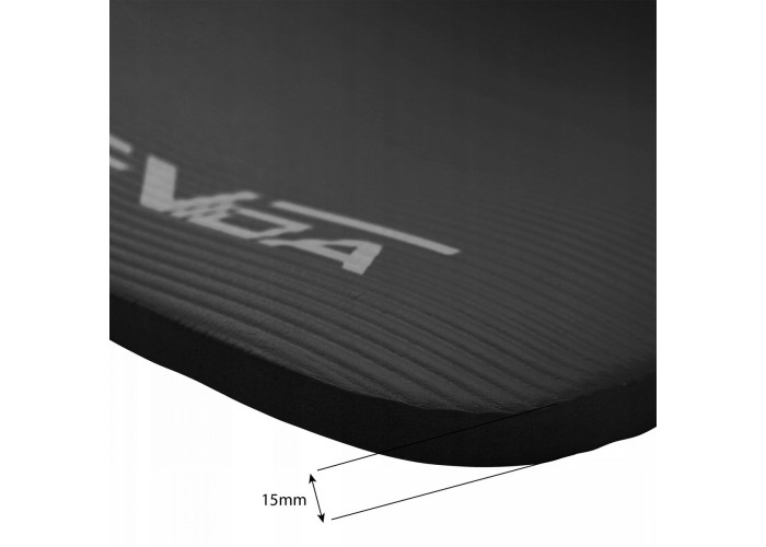 Килимок (мат) спортивний SportVida NBR 180 x 60 x 1.5 см для йоги та фітнесу SV-HK0167 Black