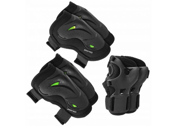 Комплект захисний SportVida 3 в 1 SV-KY0004-S Size S Black/Green