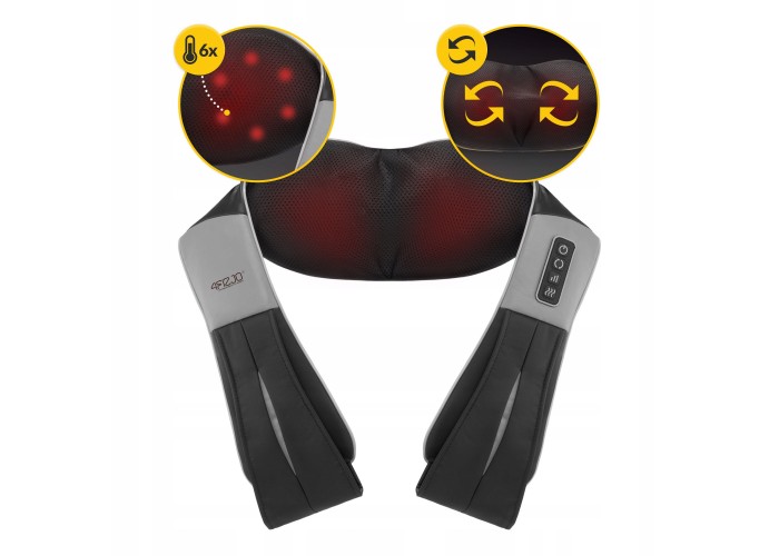 Накидка-масажер 4FIZJO Shiatsu Ultra+ для шиї та спини, акумуляторний 4FJ0611 Black/Grey