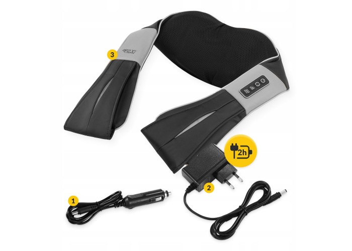 Накидка-масажер 4FIZJO Shiatsu Ultra+ для шиї та спини, акумуляторний 4FJ0611 Black/Grey