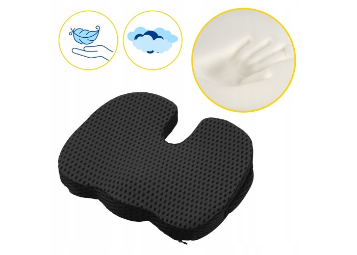 Ортопедична подушка 4FIZJO для сидіння 35 x 45 x 7 см 4FJ0613 Black