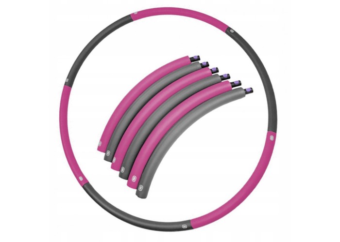 Обруч масажний Hula Hoop SportVida 90 см SV-HK0215 Grey/Pink