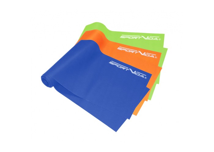 Стрічка-еспандер SportVida Flat Stretch Band 3 шт 120 х 15 см 0-15 кг для спорту та реабілітації SV-HK0183