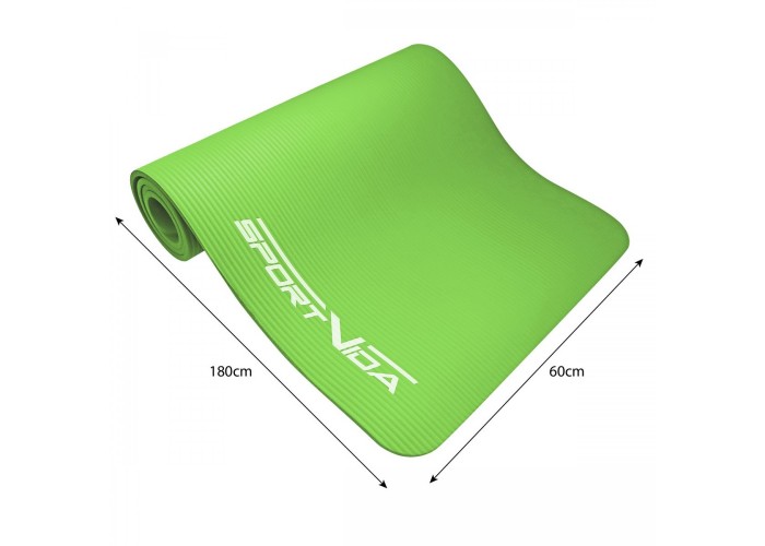 Килимок (мат) спортивний SportVida NBR 180 x 60 x 1 см для йоги та фітнесу SV-HK0248 Green