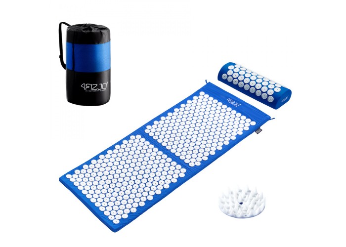 Килимок акупунктурний з валиком 4FIZJO Classic Mat XL Аплікатор Кузнєцова 4FJ0085 Blue/White