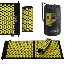 Килимок акупунктурний з валиком 4FIZJO Classic Mat XL Аплікатор Кузнєцова 4FJ0087 Black/Yellow