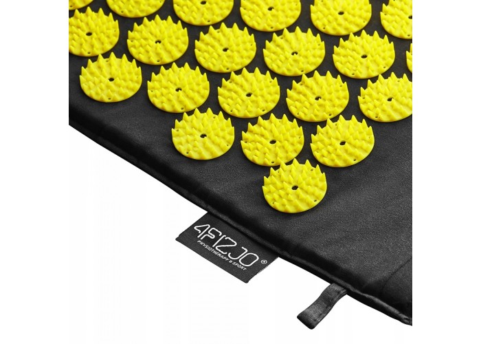 Килимок акупунктурний з валиком 4FIZJO Classic Mat XL Аплікатор Кузнєцова 4FJ0087 Black/Yellow