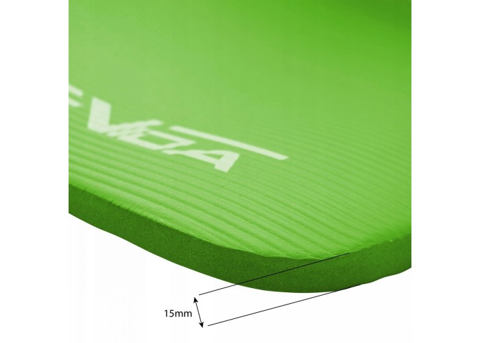 Килимок (мат) спортивний SportVida NBR 180 x 60 x 1.5 см для йоги та фітнесу SV-HK0250 Green