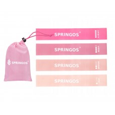 Резинка для фітнесу та спорту (стрічка-еспандер) Springos Mini Power Band 4 шт 0-20 кг PB0019
